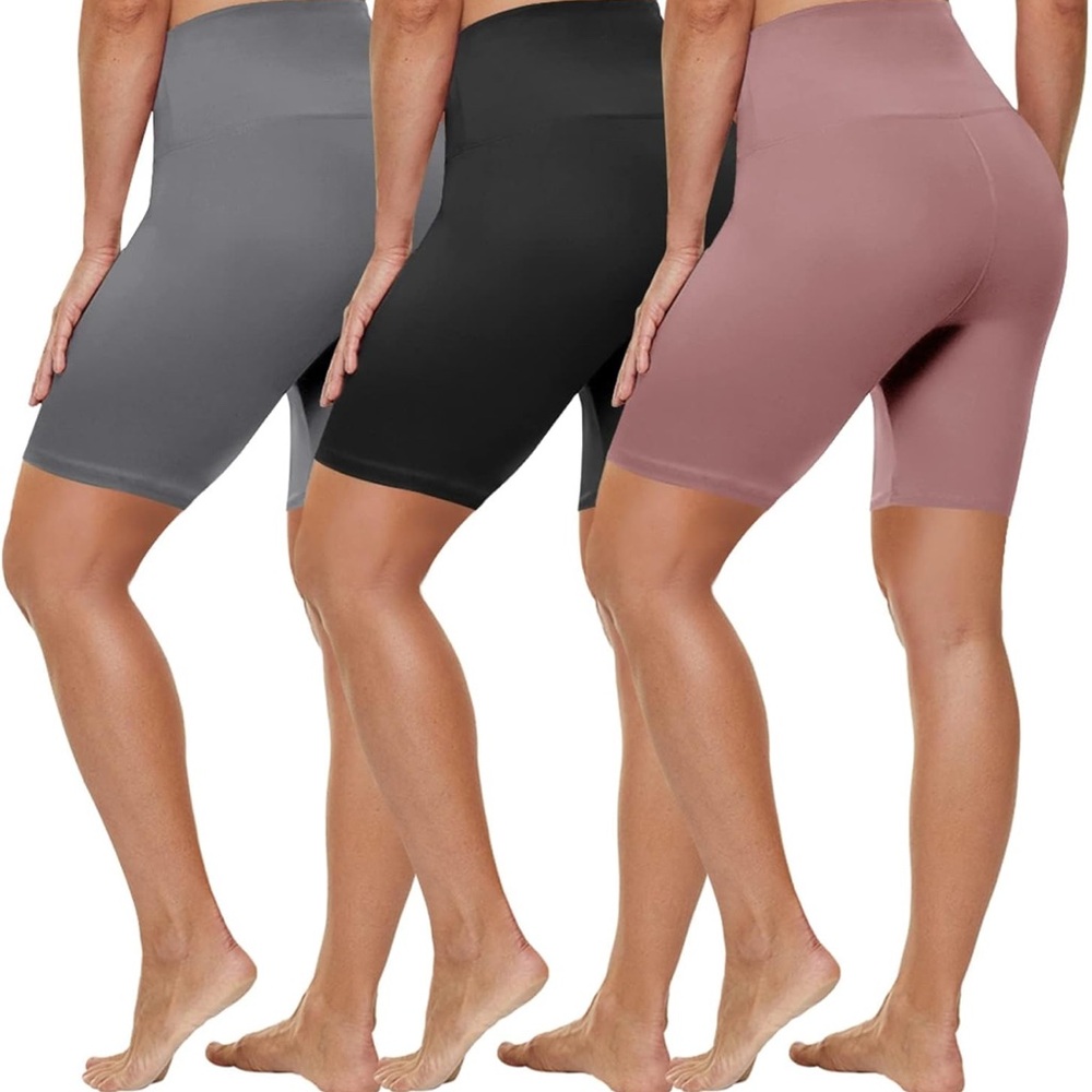 3 Pack Biker Shorts w/Pockets for Women, High Waist, buttery soft, sz 4X